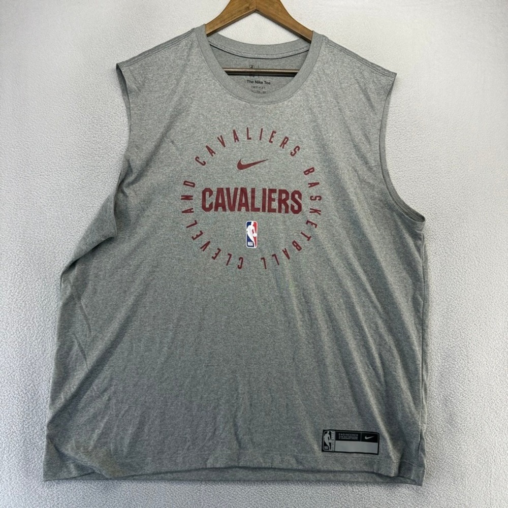 Cleveland Cavaliers Shirt men's 2XL Gray Nike Dri Fit Team Player NBA Tank Top